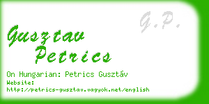 gusztav petrics business card