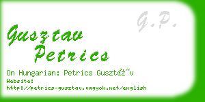 gusztav petrics business card